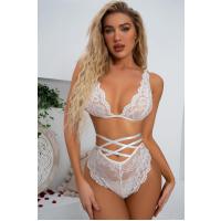 Ngiysem Beyaz Dantelli Babydoll Takım 16023