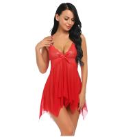 Ngiysem Seksi Kırmızı Tül Dantel Babydoll Gecelik 15507