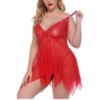 Ngiysem Seksi Kırmızı Tül Dantel Babydoll Gecelik 15507