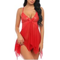 Ngiysem Seksi Kırmızı Tül Dantel Babydoll Gecelik 15507