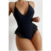 Ngiysem Siyah Fırfırlı Bodysuit PR15090