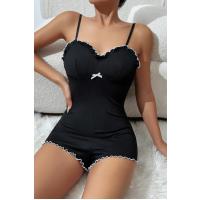 Ngiysem Siyah Dantel Metal Aksesuarlı Özel Tasarım Babydoll PR15078